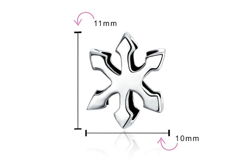 Charm de cuentas de copo de nieve de invierno