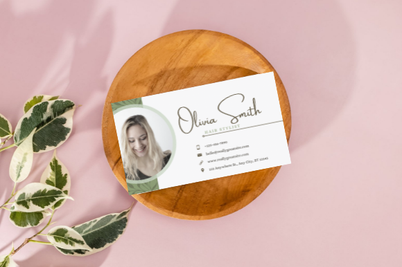 Green Floral Business Card CANVA, BUS29