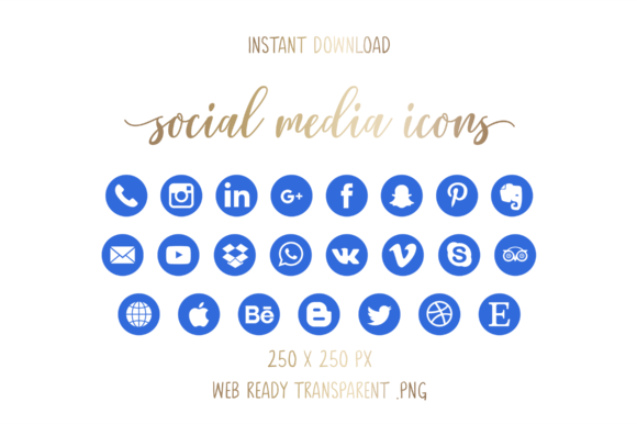 Royal Blue Social Media Icons