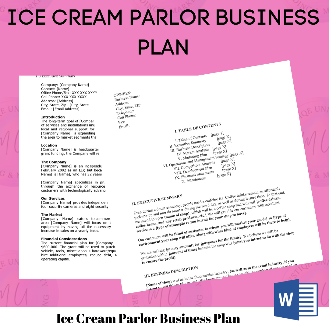 Plan de negocios de heladería