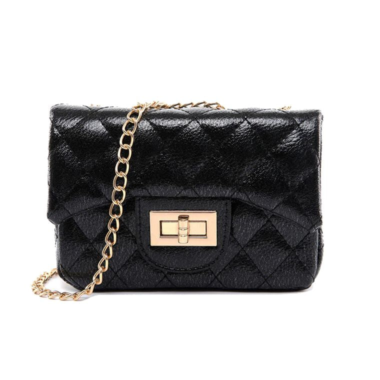 Mini bolso clásico metálico para niños (negro)