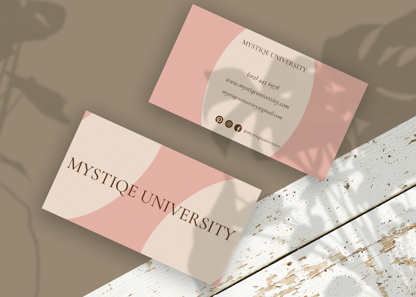 Business Card Mockup W/Wood Wall