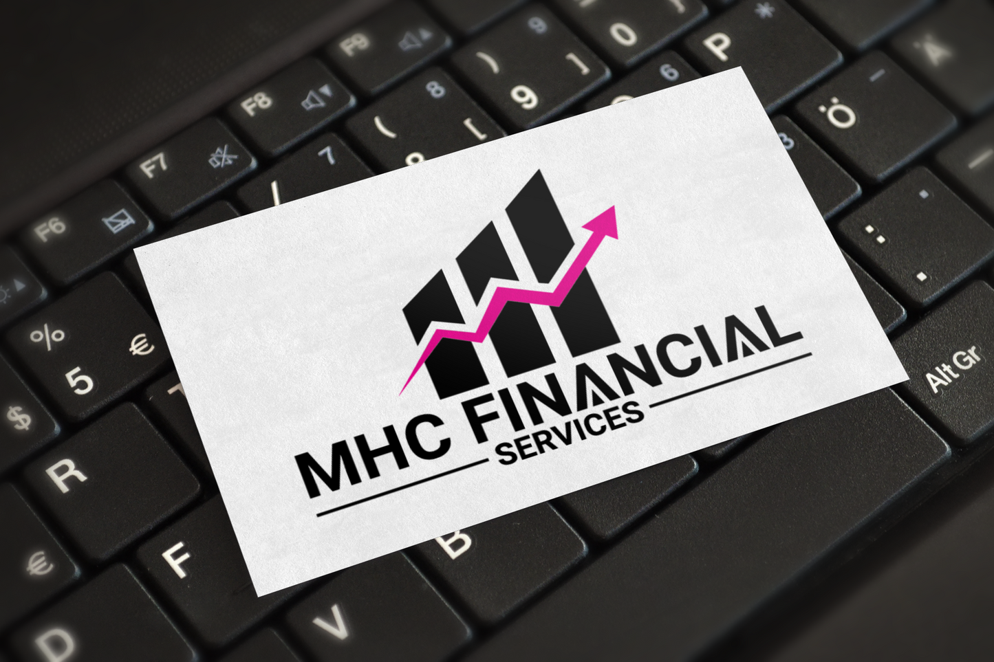 Business Card on Keyboard Mockup