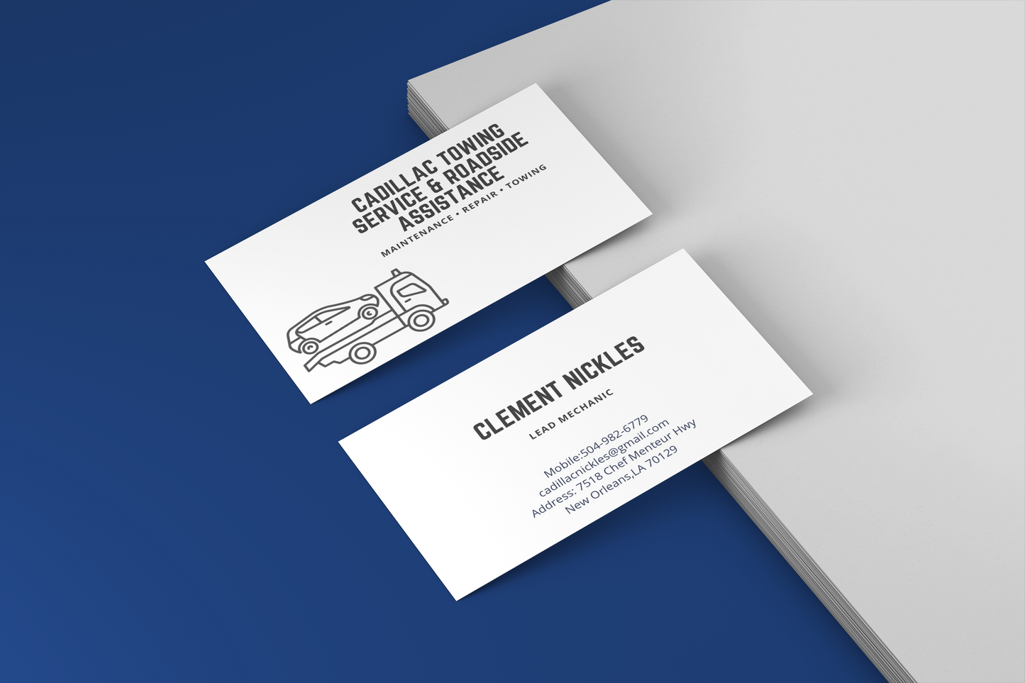 Business Cards Lying on A4 Paper Mockup