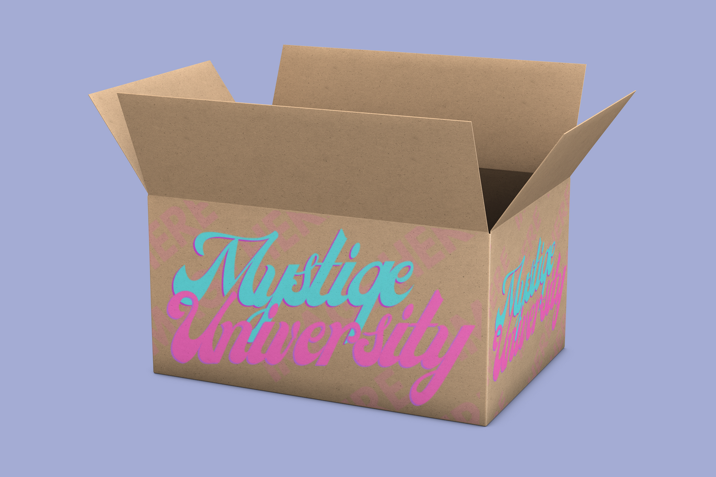 Open Cardboard Packaging Box Mockup