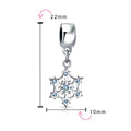 CZ Blue Snowflake Dangle Bead Charm