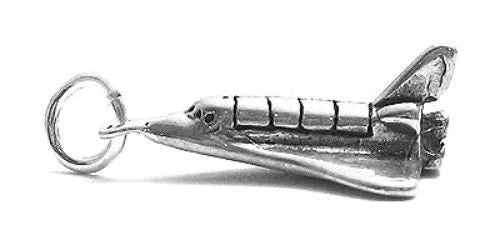 3D Space Shuttle Sterling Silver Charm
