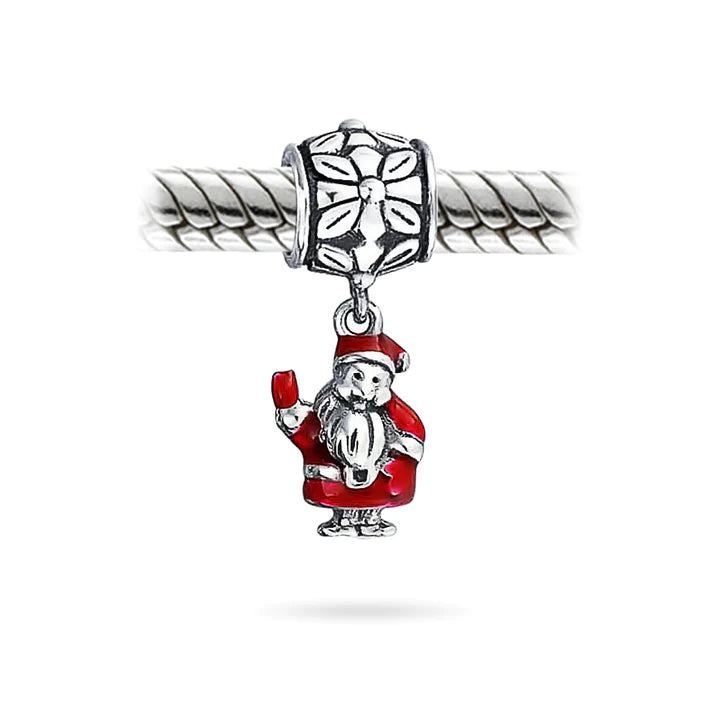 Red Santa Claus Dangle Bead Charm