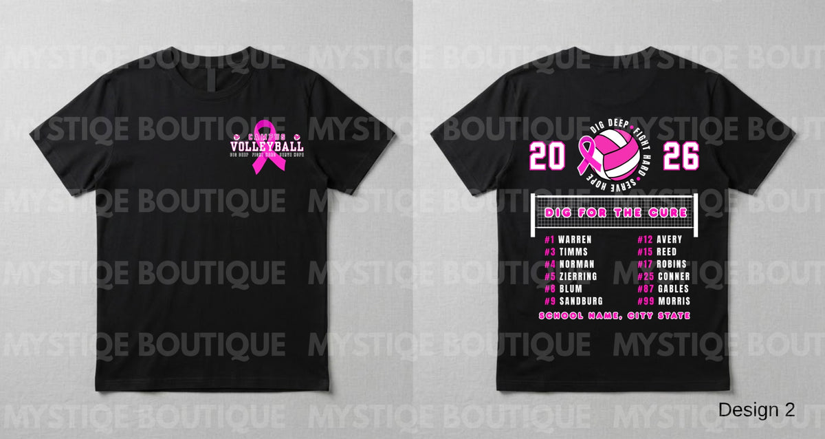 Cure Volleyball Team Design with Custom Number Shirt