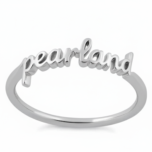 Sterling Silver Script Hometown Ring