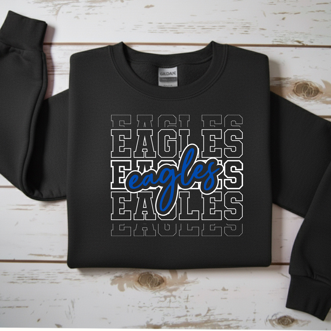 Stacked "Eagles Spirit Crewneck Sweatshirt