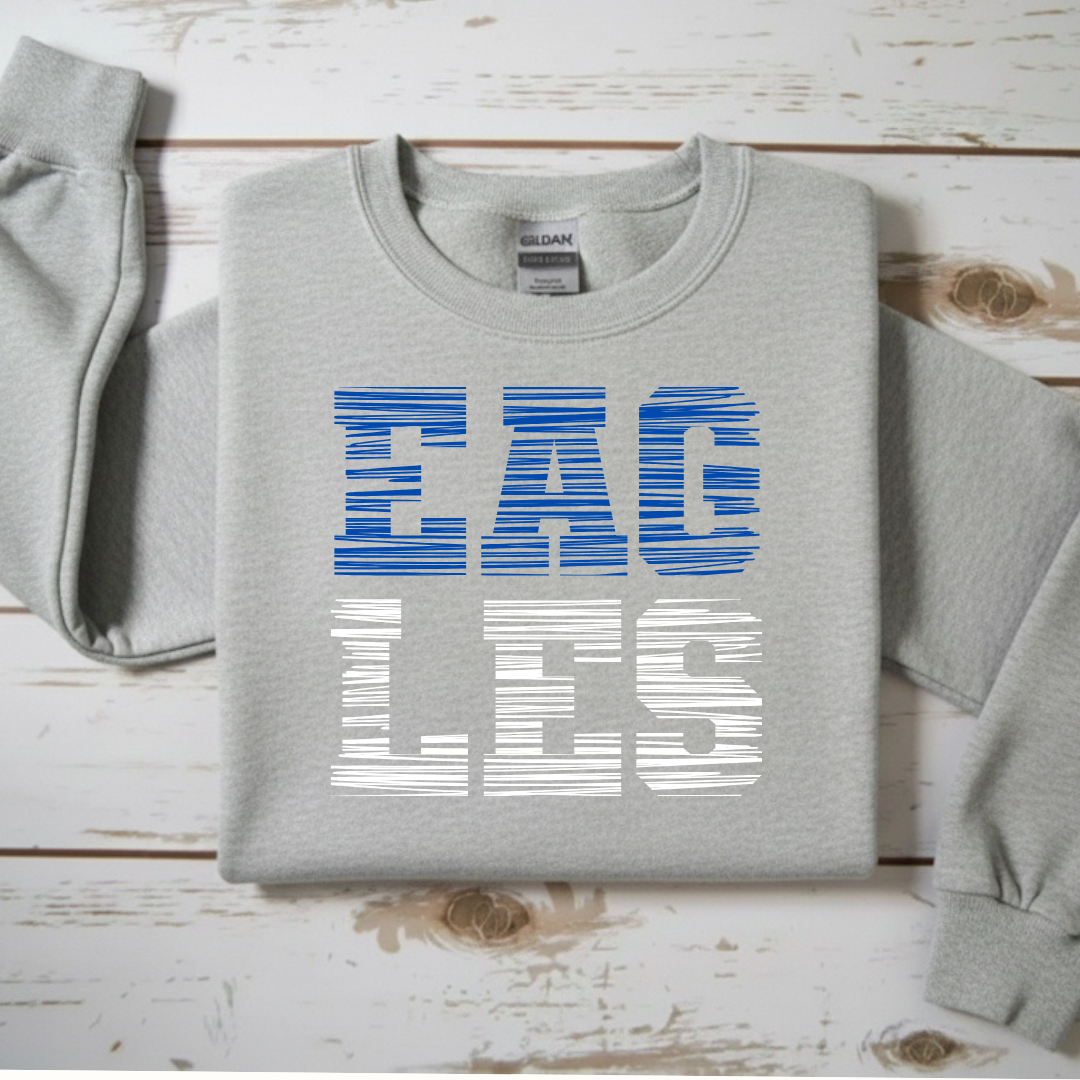 Textured "EAGLES" Spirit Crewneck