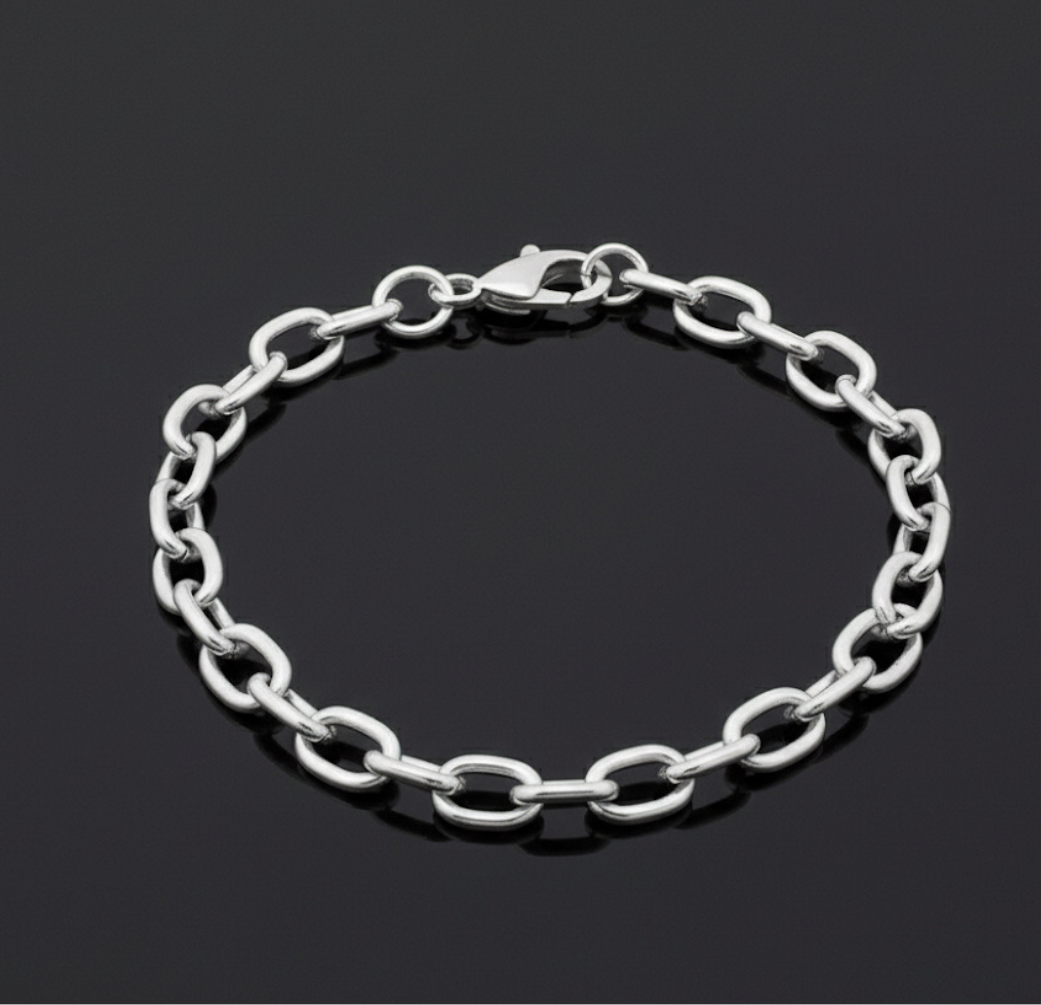 Oval Link Charm Bracelet