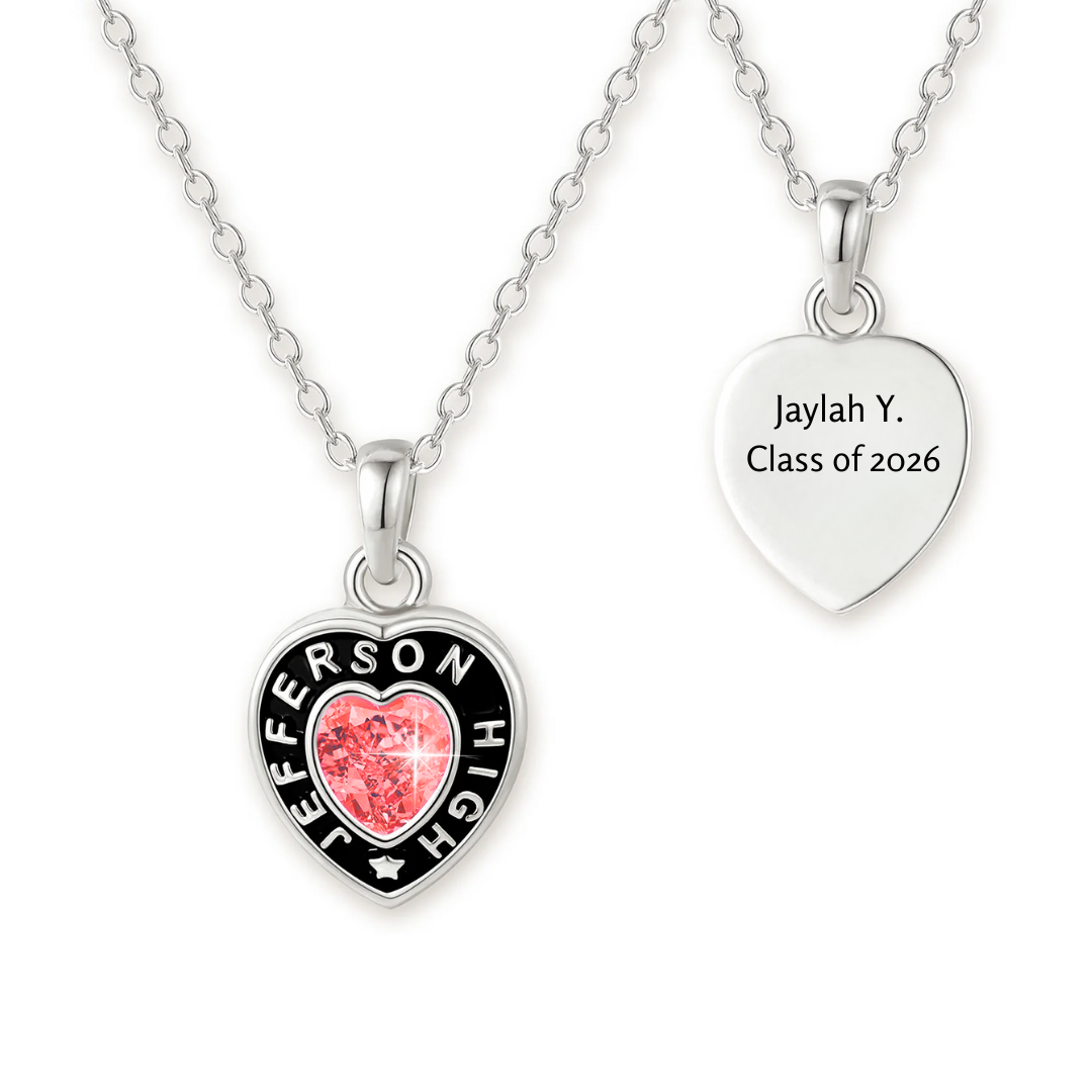Bold City Silver Heart w/ Star Accent Class Necklace