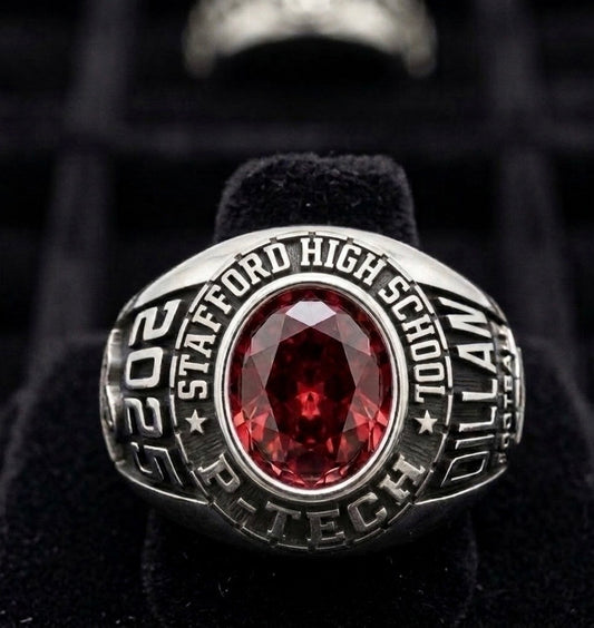 Stafford P-TECH Men's Traditional Oval Stone Class Ring