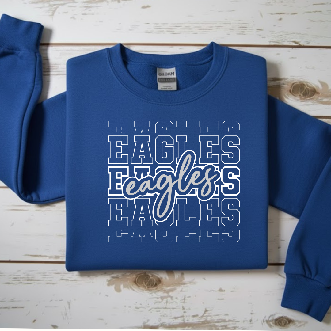 Stacked "Eagles Spirit Crewneck Sweatshirt