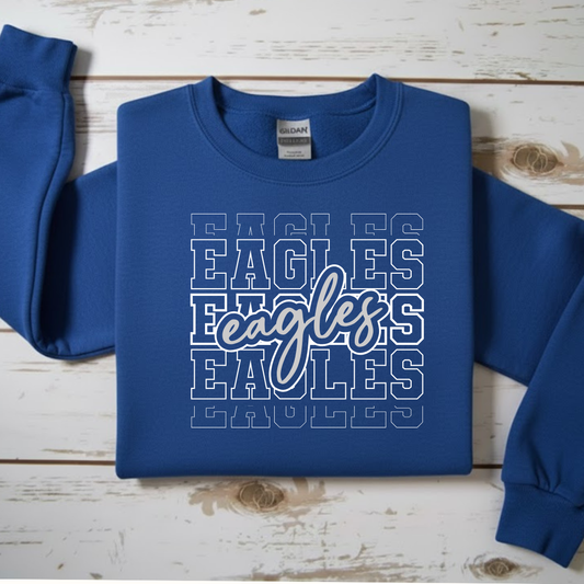 Stacked "Eagles Spirit Crewneck Sweatshirt