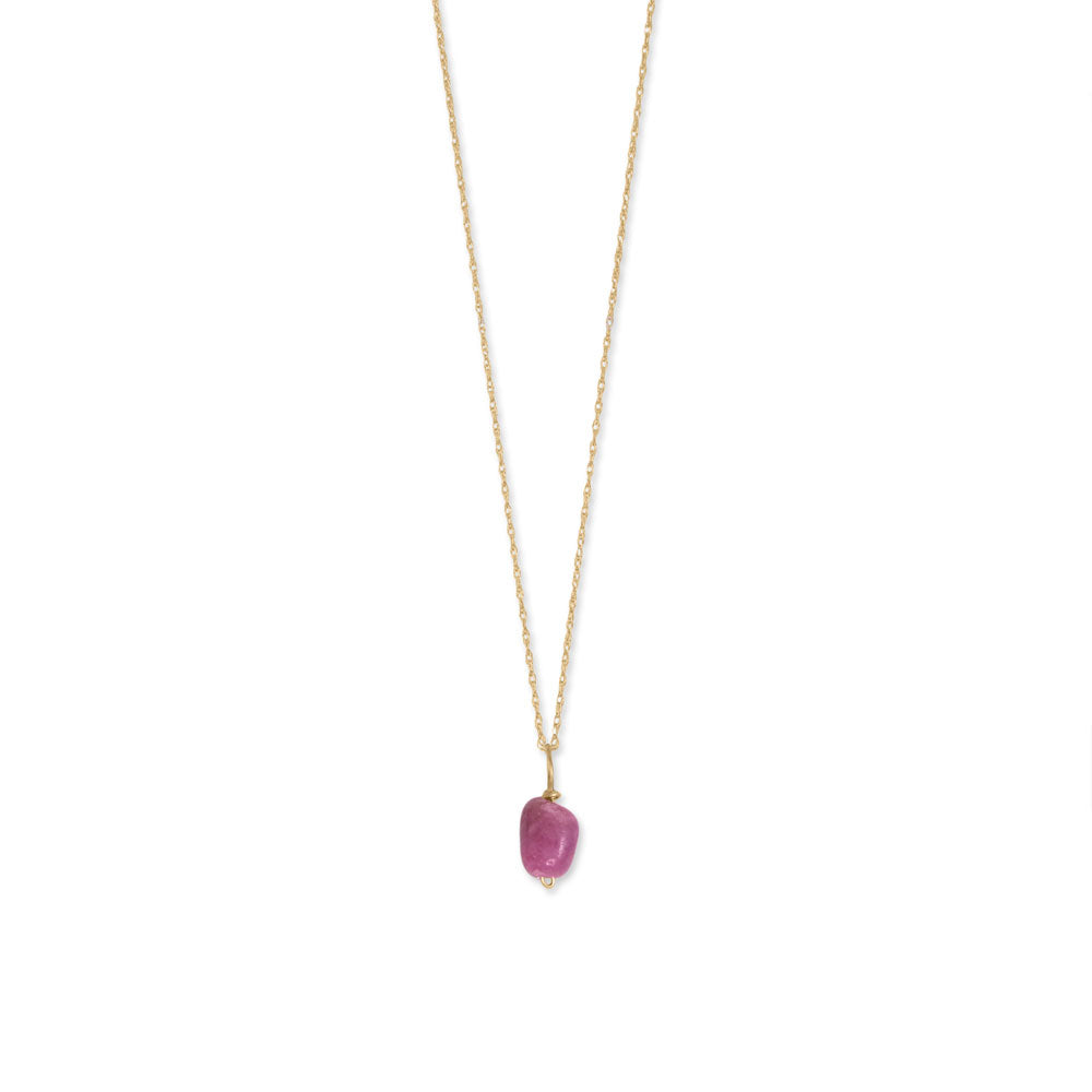 16" 14 Karat Gold Birthstone Necklace (January-December)