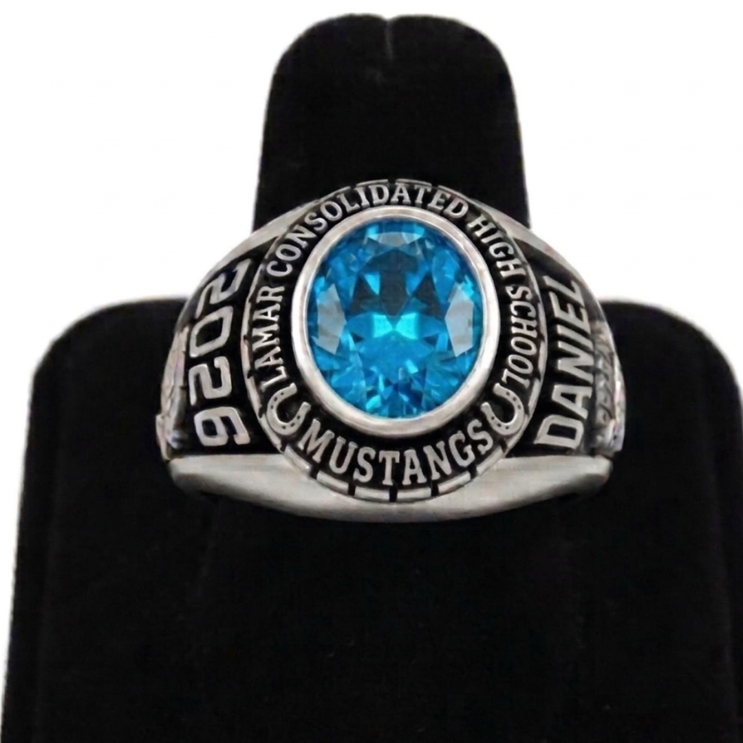 Lamar Cons. High School Men's Oval  Mustangs Class Ring