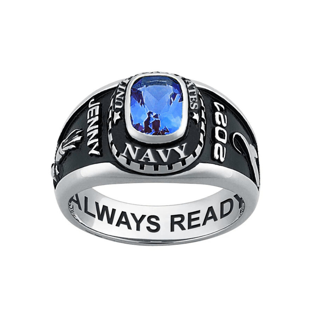 Ladies Sterling Silver Military Class Ring