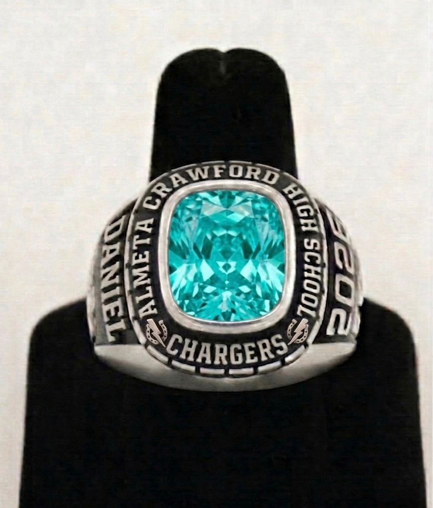 Crawford High School Chargers Square Men's Class Ring