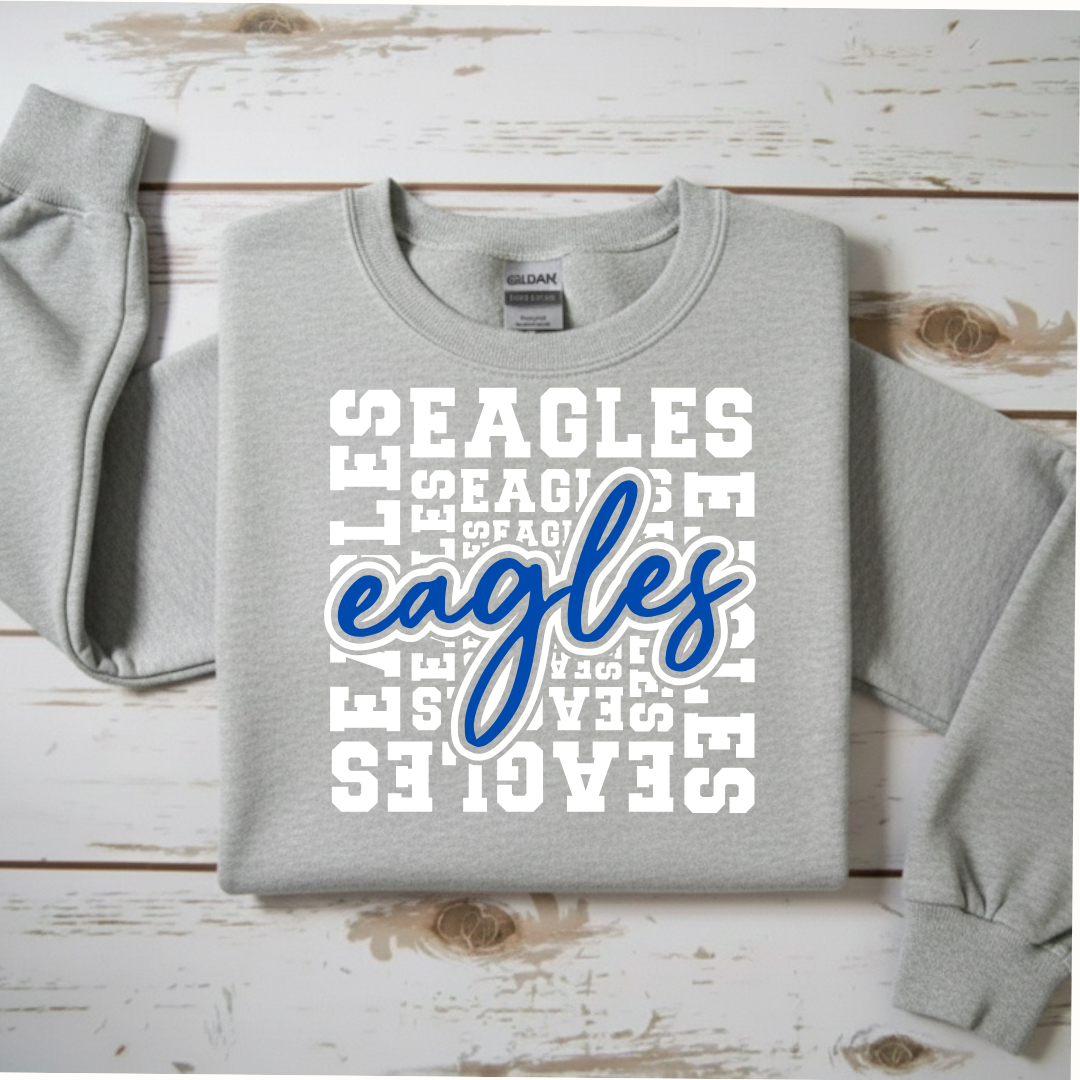 Bold Block-Letter Eagles Spirit Sweatshirt