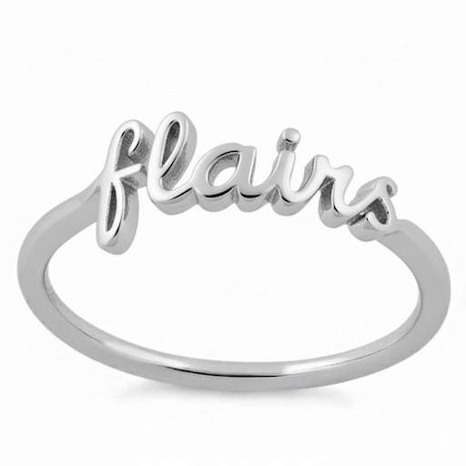Sterling Silver Script Dance Team Ring