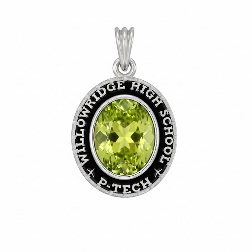 WHS P-Tech Talons Oval Birthstone Class Necklace