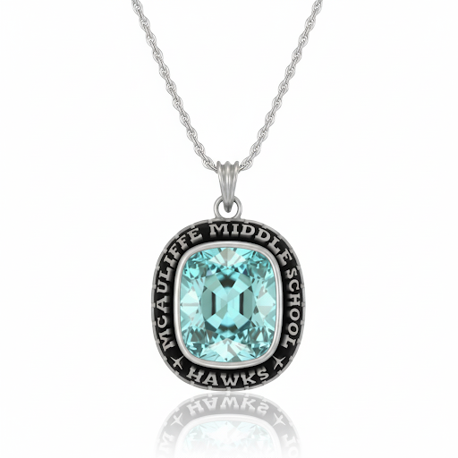 Promo Cushion-Cut Mascot Birthstone Class Necklace
