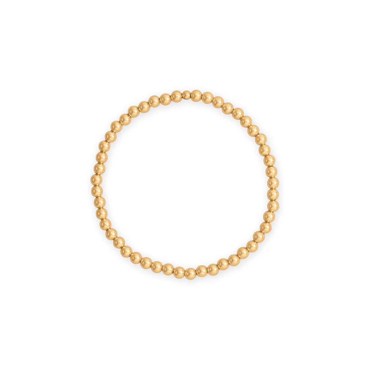 7" 4mm 14/20 Gold Filled Bead Stretch Bracelet