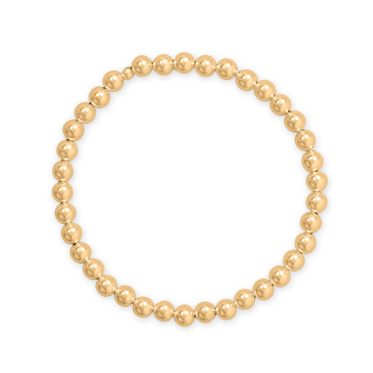 7" 5mm 14/20 Gold Filled Bead Stretch Bracelet