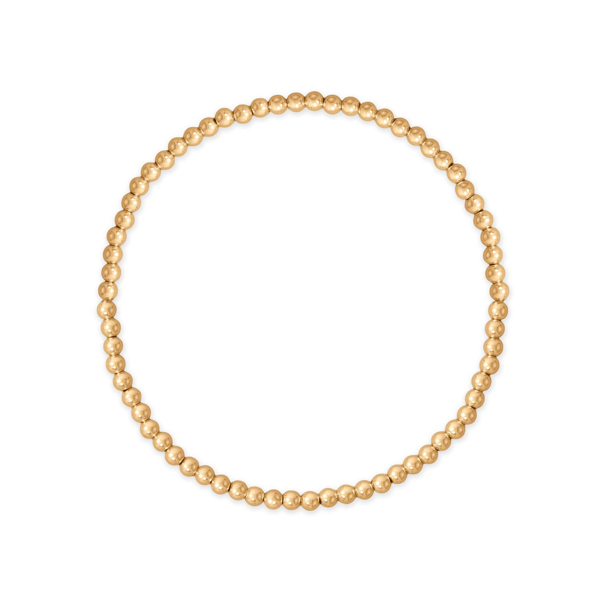 7" 3mm 14/20 Gold Filled Bead Stretch Bracelet