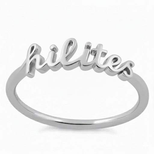 Sterling Silver Script Dance Team Ring