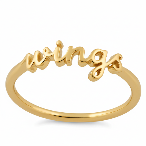 Sterling Silver Script Dance Team Ring