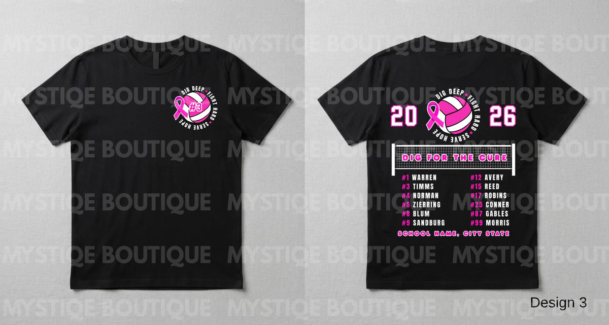 Cure Volleyball Team Design with Custom Number Shirt