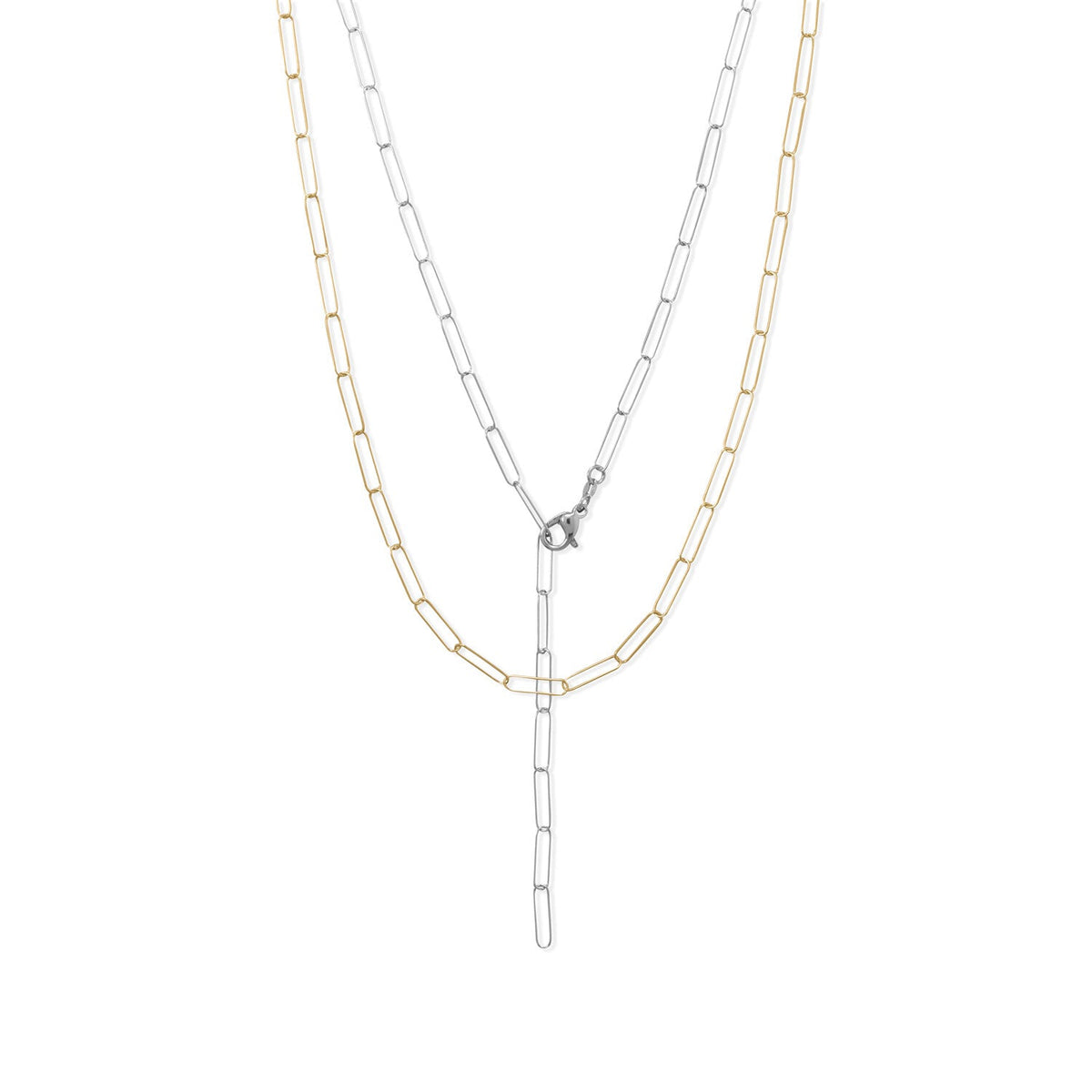 21" 14 Karat Gold Plated Paperclip Chain Necklace