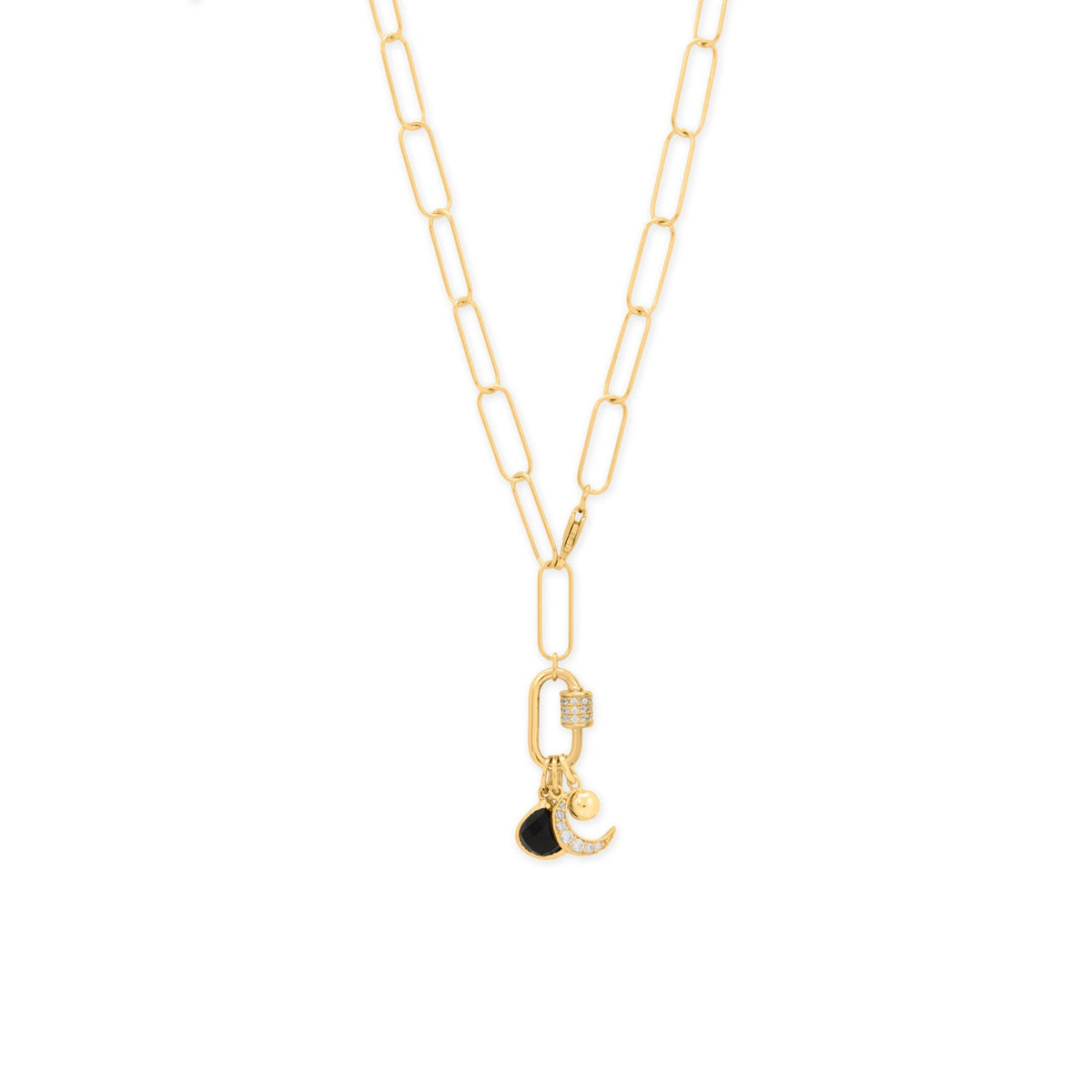 14 Karat Gold Plated CZ Carabiner Adapter Component