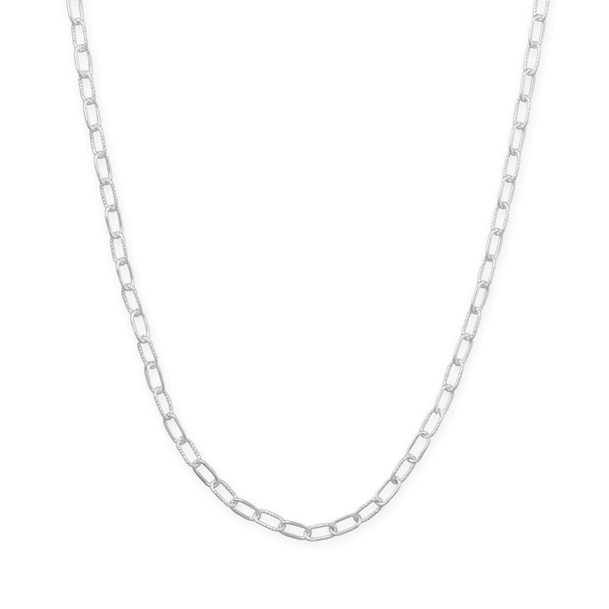 18" Smooth and Textured Link Necklace