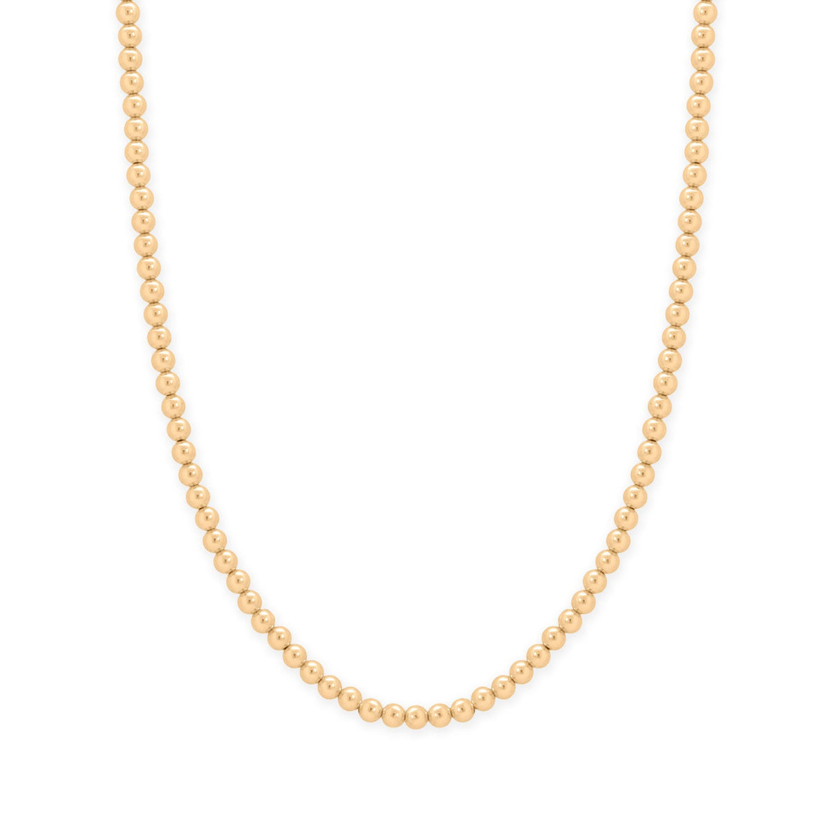 16" + 2" 4mm 14/20 Gold Filled Bead Necklace