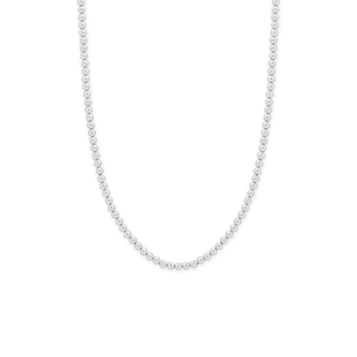 16" + 2" 4mm Silver Bead Necklace