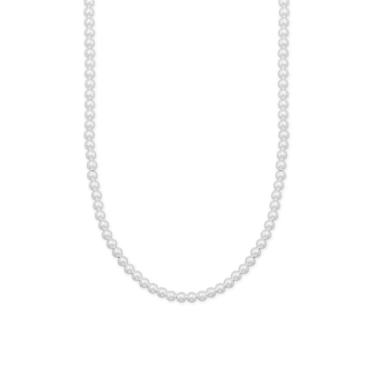 16" + 2" 5mm Silver Bead Necklace
