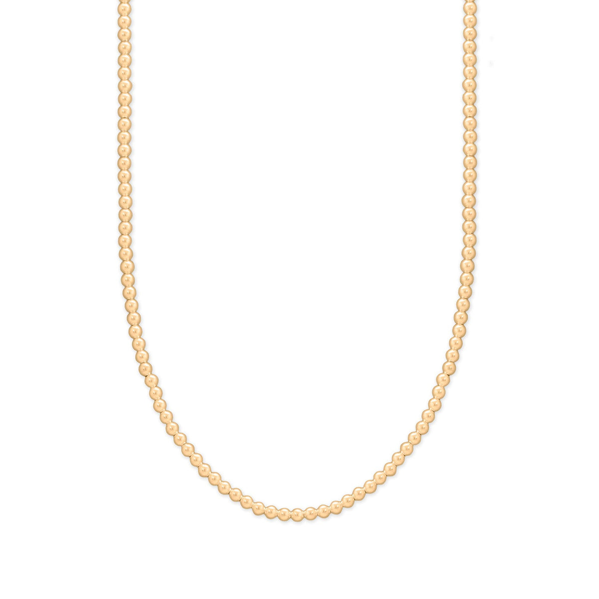 16" + 2" 3mm 14/20 Gold Filled Bead Necklace