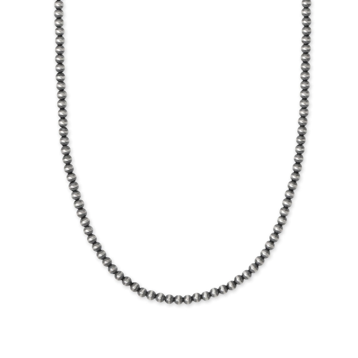16" + 2" 3mm Oxidized Bead Necklace