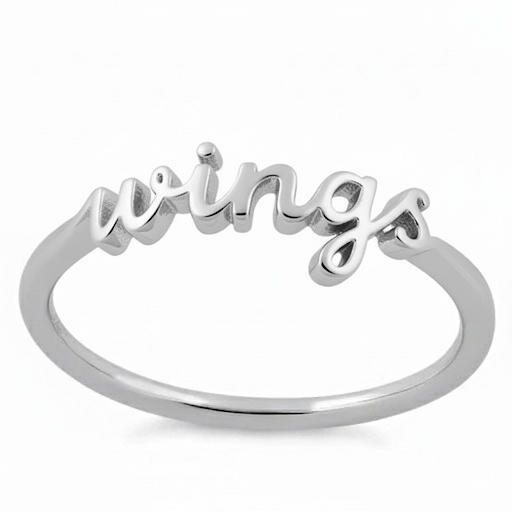 Sterling Silver Script Dance Team Ring