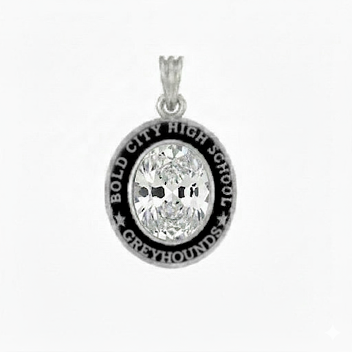 Bold City Mascot Oval Birthstone Class Necklace