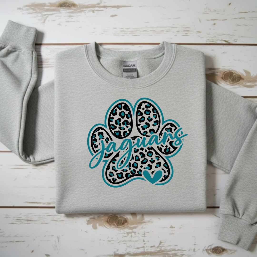 “Jaguar Paw” Print Crewneck Sweatshirt