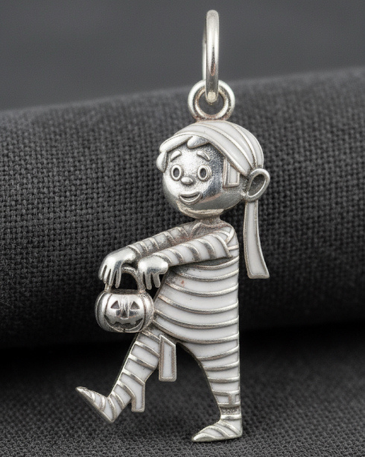 Adorable Mummy Trick-or-Treater Charm