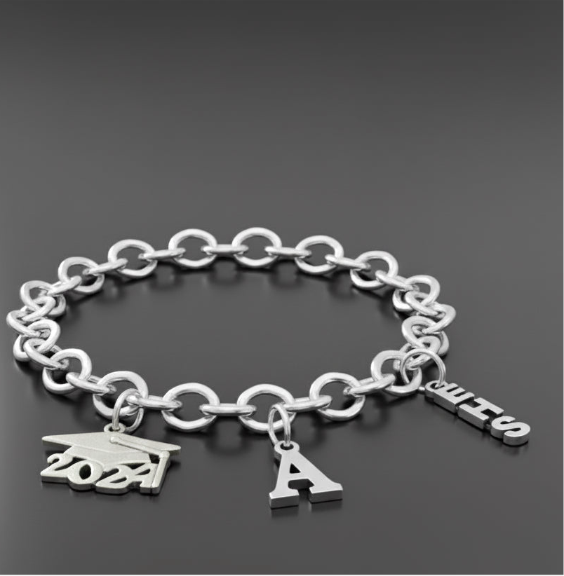 Grad Cap Charm Bracelet