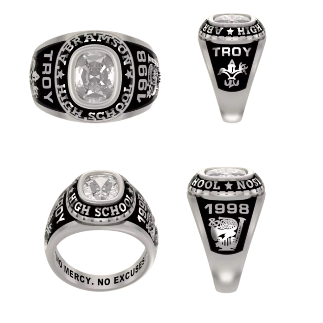 Promo Men’s Sterling Silver Square Traditional Class Ring