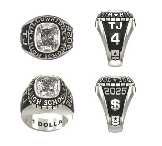 Promo Men’s Sterling Silver Square Traditional Class Ring